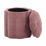 Fleur Textured Performance Velvet Storage Ottoman