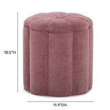 Fleur Textured Performance Velvet Storage Ottoman