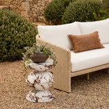 Pia Red Faux Marble Indoor/Outdoor Concrete Side Table