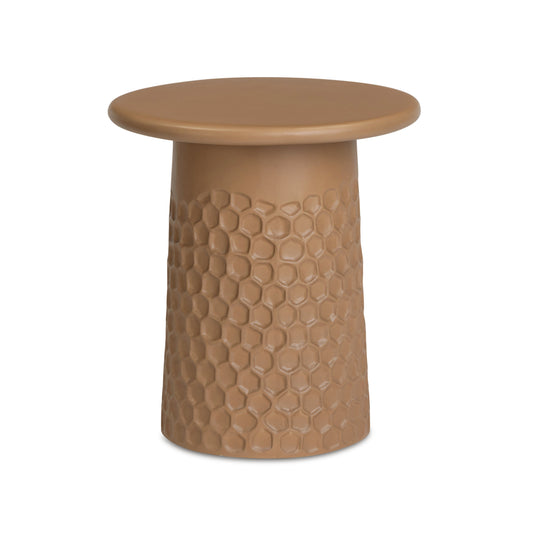 Hessa Indoor/Outdoor Concrete Chiseled Side Table