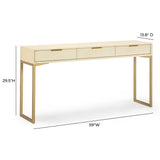 Pesce 59" Faux Shagreen 3-Drawer Console Table