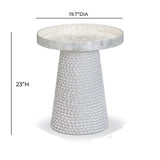 Coast Pearl White Seashell Round Side Table