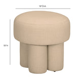 Masha Yellow Gingham Performance Linen Accent Stool