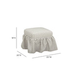 Gertrude Striped Performance Linen Skirted Ottoman