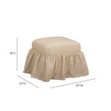 Gertrude Yellow Gingham Performance Linen Skirted Ottoman