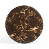 Byron 36" Dark Brown Faux Marble Indoor/Outdoor Concrete Round Coffee Table