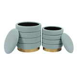 Saturn Velvet Storage Ottomans - Set of 2