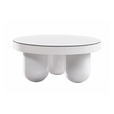 Jasper 33" White Glossy Round Coffee Table