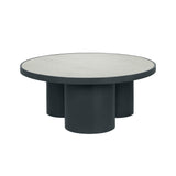 Nautilus 36" Antique Silver Mirrored Round Coffee Table