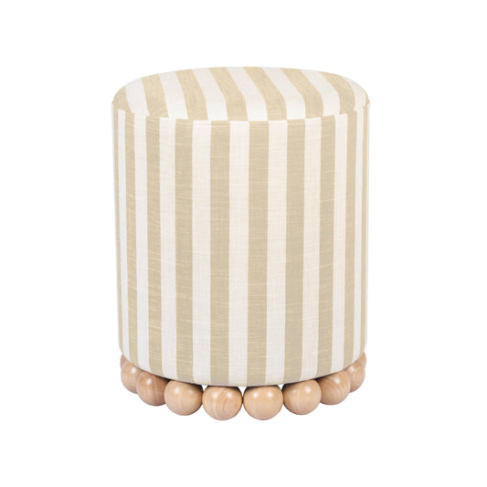 Dex Striped Linen Ottoman