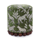 Dex Leopard Performance Jacquard Ottoman