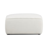 Travie Sand Upcycled Performance Linen Ottoman