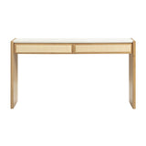 Paige 56" Natural Oak 2-Drawer Console Desk