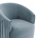 London Pleated Performance Velvet Swivel Accent Chair
