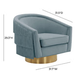 Flapper Velvet Swivel Chair