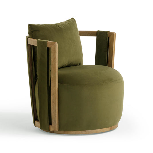 Paolo Upcycled Contract-Grade Fabric Swivel Accent Chair