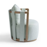 Paolo Textured Contract-Grade Weave Fabric Swivel Accent Chair