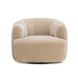 Jasmine Upcycled Contract-Grade Basketweave Fabric Swivel Accent Chair