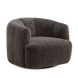 Jasmine Upcycled Contract-Grade Basketweave Fabric Swivel Accent Chair