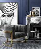 Magnolia Performance Velvet Accent Chair - Gold Base