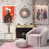 Boboli Velvet Chair and Ottoman Set
