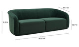 Yara 90.6" Pleated Performance Velvet Sofa by Inspire Me! Home Decor