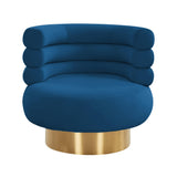 Naomi Velvet Performance Swivel Accent Chair