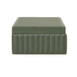 Eton Ribbed Green Vegan Leather Contract-Grade Storage Box