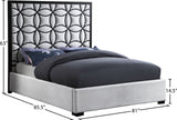 Taj Velvet Contemporary Bed: Luxurious Design with Matte Black Steel Frame for Timeless Elegance