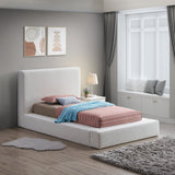 Terra Boucle Fabric Bed: Luxurious Contemporary Design with High Headboard for Stunning Bedrooms
