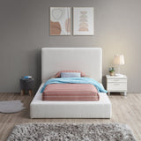 Terra Boucle Fabric Bed: Luxurious Contemporary Design with High Headboard for Stunning Bedrooms