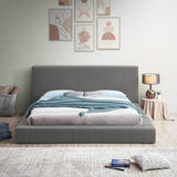 Terra Boucle Fabric Bed: Luxurious Contemporary Design with High Headboard for Stunning Bedrooms