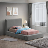Terra Boucle Fabric Bed: Luxurious Contemporary Design with High Headboard for Stunning Bedrooms
