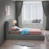 Terra Boucle Fabric Bed: Luxurious Contemporary Design with High Headboard for Stunning Bedrooms