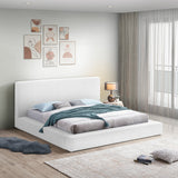 Terra Boucle Fabric Bed: Luxurious Contemporary Design with High Headboard for Stunning Bedrooms