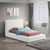 Terra Boucle Fabric Bed: Luxurious Contemporary Design with High Headboard for Stunning Bedrooms