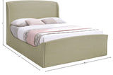 Tess Contemporary Velvet Bed with Curvaceous Design and Elegant Headboard for Stylish Bedrooms