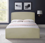 Tess Contemporary Velvet Bed with Curvaceous Design and Elegant Headboard for Stylish Bedrooms