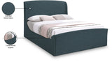 Tess Contemporary Velvet Bed with Curvaceous Design and Elegant Headboard for Stylish Bedrooms