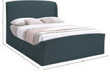 Tess Contemporary Velvet Bed with Curvaceous Design and Elegant Headboard for Stylish Bedrooms