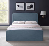 Tess Contemporary Velvet Bed with Curvaceous Design and Elegant Headboard for Stylish Bedrooms
