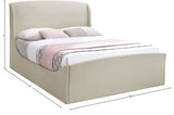 Tess Contemporary Velvet Bed with Curvaceous Design and Elegant Headboard for Stylish Bedrooms