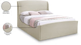 Tess Contemporary Velvet Bed with Curvaceous Design and Elegant Headboard for Stylish Bedrooms