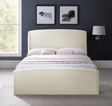 Tess Contemporary Velvet Bed with Curvaceous Design and Elegant Headboard for Stylish Bedrooms