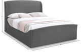 Tess Contemporary Velvet Bed with Curvaceous Design and Elegant Headboard for Stylish Bedrooms