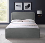 Tess Contemporary Velvet Bed with Curvaceous Design and Elegant Headboard for Stylish Bedrooms