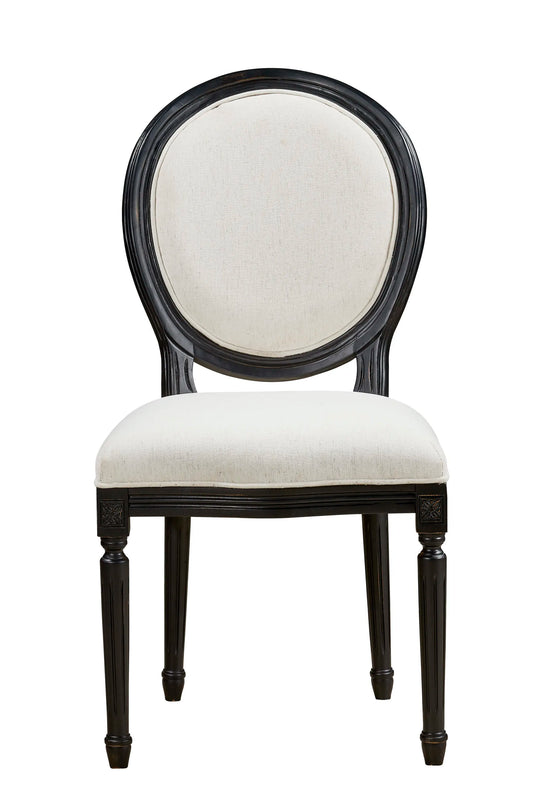 Louis Oval Back Side Chair (Black)