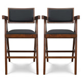 Athena Counter Chair In Black Vegan Leather