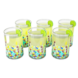 Hand Blown Mexican Drinking Glasses – Set of 6 (Climbing Confetti)