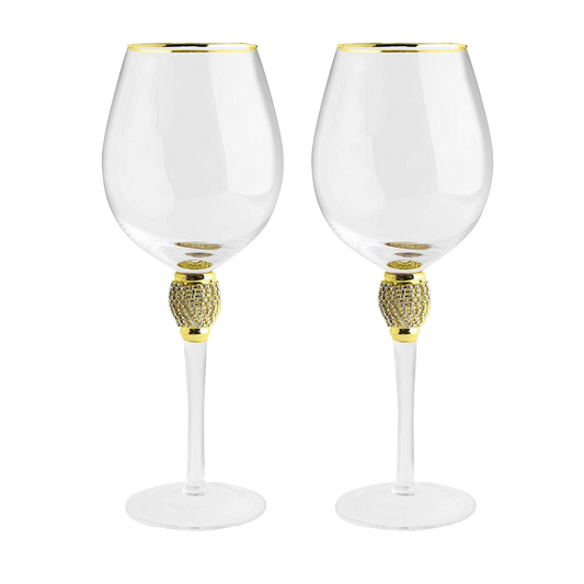 Large Diamond Wine Glasses - 15 Ounce (2, Clear)
